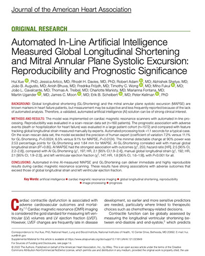 Automated In-Line Artificial Intelligence Measured Global Longitudinal Shortening and Mitral Annular Plane Systolic Excursion: Reproducibility and Prognostic Significance 
